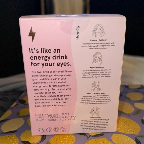 grace & stella Energizing Eye Masks - Pink and Gold - Picture 4 of 5